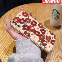 JIUMOO เคสปลอกสำหรับ Samsung กาแล็คซี่ M11 A11แฟชั่นลายดอกไม้นำโชคใหม่กรอบพื้นผิวสี่เหลี่ยมชุบเคสนิ่มซิลิกาเจลกันกระแทกเคสมือถือรวมฝาครอบป้องกันเลนส์กล้องถ่ายรูปทั้งหมด