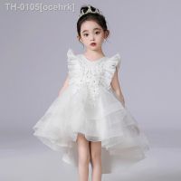 ✒ ocehrk Kids Luxury Birthday Dress Rosa Azul Tule branco Vestido de noite curto Girl princesa casamento Vestidos infantis