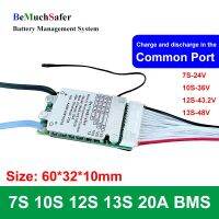 Bemuchsafer 7S 10S 12S 13S 20A BMS 24V 36V 43V 48V PCM พอร์ตทั่วไปพร้อมสวิตช์เปิด/ปิดเซ็นเซอร์อุณหภูมิสำหรับ DIY