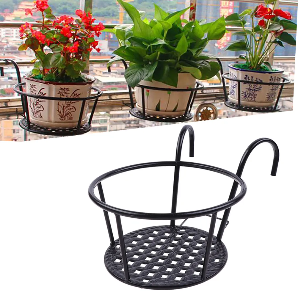 Flower Pot Hanger Basket Pot Holder Balcony Planters Railing Iron
