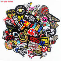 50 Pcs Mixed Cloth Patches Iron on Badges Hippie Embroidered Stickers Stripes Jacket Jeans T-Shirt DIY Applique Wholesale