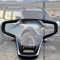 ✟♧◕ High Quality Car Steering Wheel Decorative Cover Trim Decal for Ford Bronco Accessories ABS Carbon Pattern