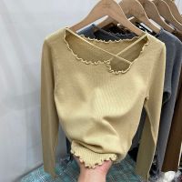 (Hot clothes)เสื้อยืดแขนยาวลายเสื้อโยคะสตรี Fungus Beveled,เสื้อยืดชุดออกกำลังกายออกกำลังกายผู้หญิง39คนสำหรับช่วงต้นใหม่เกาหลีฤดูใบไม้ร่วง