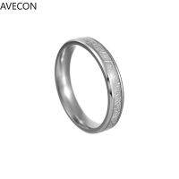 AVECON เครื่องประดับแฟชั่นเหล็กไทเทเนียมสไตล์ใหม่ในยุโรปและอเมริกาแหวนคู่กว้าง4มม. ที่เรียบง่ายและหลากหลาย