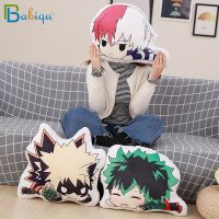 ของเล่นตุ๊กตาอะนิเมะการ์ตูนน่ารัก Bakugou Katsuki Todoroki Shoto หมอนเสื้อฮู้ดมิโดริยะอิซุคุตุ๊กตา Boku No Hero Academia