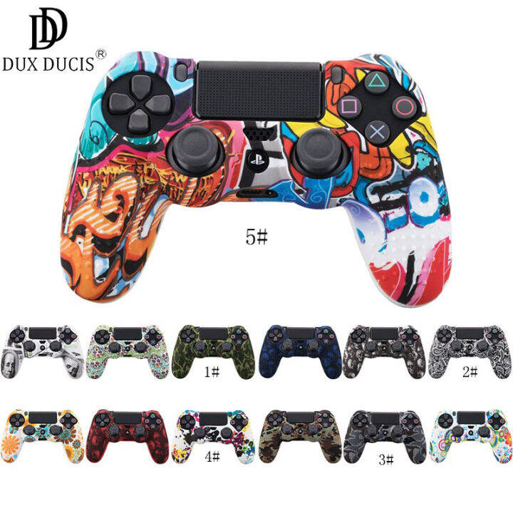 camouflage-case-graffiti-studded-dots-silicone-rubber-gel-skin-for-ps4-slim-pro-controller-cover-case-for-dualshock4