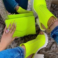 2022 Summer New Fish Mouth Thick Heels High Heels Fashion Sandals Large Size Deodorant Breathable Womens Sandals 36-43