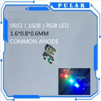 ชิป SMD 0603 100ชิ้น20Ma PLR สีแดงสีเขียวสีน้ำเงินสว่างเป็นพิเศษ Sur นำชิปไดโอดเปล่งแสงขั้วบวกทั่วไป {:“=-】