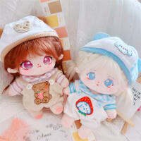 20cm Cute Doll Accessories Cartoon Dog Overalls Tee Hat Blue Brown Clothes Set Jungkook Jin V SUGA RM J-hope Girls Gift