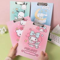 Kawaii Sanrios Cinnamoroll Kuromi My Melody Hello Kitty Cartoon A4 Folder Clipboard Board Clip Note Pad Clip Office Supplies Note Books Pads