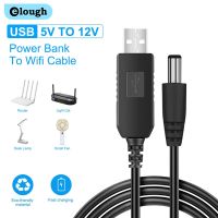 Elough ตัวแปลงสัญญาณ USB DC 12V 9V เป็นสายพาวเวอร์แบงก์,หัวต่อ WiFi DC 5V ถึง12V สาย USB เพิ่มกำลังสำหรับลำโพงพัดลมเราเตอร์อินเตอร์เน็ตไร้สาย