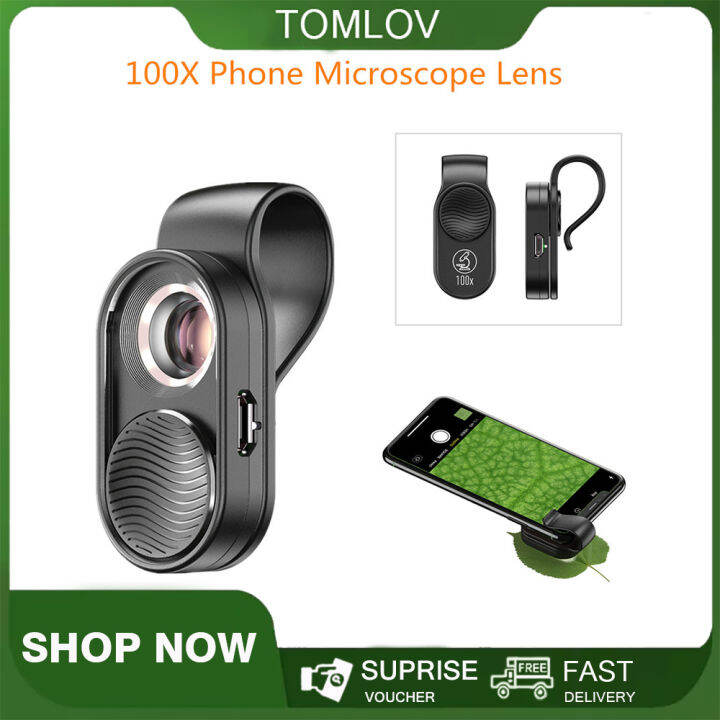 TOMLOV 100X Microscope Lens for Mobile Phone, Phone Macro Lens High