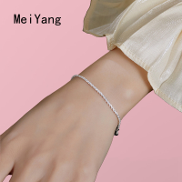 MeiYang สายข้อมือโลหะประกายเงินแฟชั่นเกาหลีสำหรับผู้หญิงสร้อยข้อมือโซ่เส้นเล็กหรูหราน้ำหนักเบา