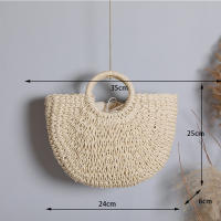 Yogodlns Summer Straw Bag Women Large Capacity Handle Bag Handmade Woven Handbag Bohemia Vacation Rattan Beach Bag Kintted Purse