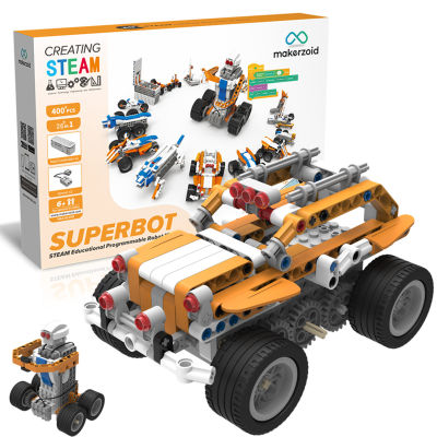 SUPERBOT หุ่นยนต์ Coding kit (Scratch) KodiiCode Makerzoid ตัวต่อเลโก้ หุ่นยนต์โรบอท หุ่นยนต์บังคับ ผ่านมือถือแท็บเล็ต STEAM Educational Programmable Robot Kit