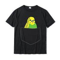 Cute Parakeet In Pocket Budgie Bird In Pocket Budgerigar T-Shirt Cotton Normal Tops Shirts Newest Men Tshirts Normal