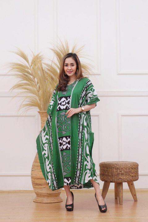 Daster Lowo Etnik Motif Tenun Troso Dayak Toraja Home Dress Kekinian ...