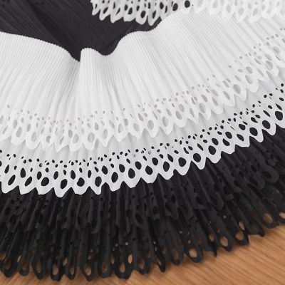 Pleated Lace Ribbons For Clothing Decorative Diy Crafts Supplies Hollow Out Needlework Trim Double Layer Elastic Sewing Fabric
