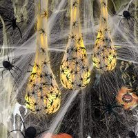 Hanging Egg Sacs with Lights Spiders Haunted Props for Indoor Outdoor