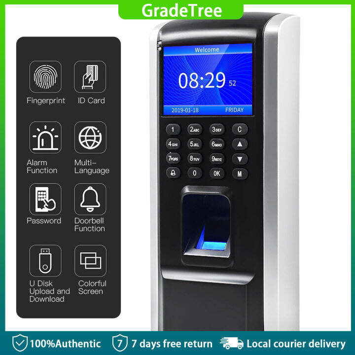 M12 fingerprint punch card machine for office employee checkin