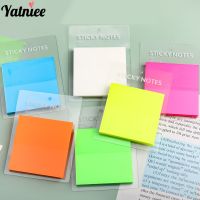 Semi Transparent Color Posted it Notes Students Key Points Memo Notes Sticker Creative Waterproof Note Pad Stickers Stationery