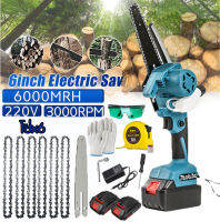 Makita ส่งในวันนี้ 6 Inch 18V เลื่อยไฟฟ้า แบต1/2ก้อน 1/2Battery Electric Chain Saw รับประกัน 1 ปี Pruning Saw Cordless Chainsaws Woodworking Garden Tree Trimming Chain Saw Cutter