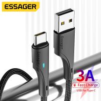 【Super Like】 Essager สายเคเบิล USB Type C สำหรับ Samsung Xiaomi Huawei สายชาร์จ USB C อย่างรวดเร็ว3A Type C เครื่องชาร์จโทรศัพท์มือถือ USB C สายข้อมูล