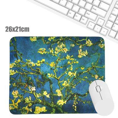 （A LOVABLE） Van Gogh Almond Tree Fashion Majeแผ่นรองเม้าส์ข้อมือวางโต๊ะ MatDesk Accessories