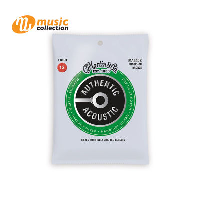 สายกีตาร์โปร่ง Martin MA540S Marquis Silked Phosphor Bronze Authentic Acoustic Guitar Strings Light 12-54