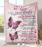 [High-end blanket] ผ้าห่มสักหลาดของขวัญของขวัญวันเกิดคริสต์มาสหลานสาว Para Mi Nieta Nieta Nieto Air Mail ให้ความอบอุ่นผ้าห่มขนสัตว์เข่า