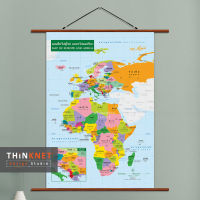 ภาพแขวนผนังชุดรัฐกิจทวีปยุโรปและทวีปแอฟริกา 2 ภาษา Political Map of Europe and Africa