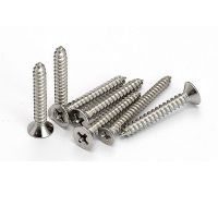 100 PCS Flat Head Self Tapping Screws Stainless #6 X 2" Wood Screws Wood Framing Screw for Furniture Wood Framing Nails Screws  Fasteners