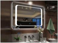 Gương đèn led, gương phòng tắm, gương nhà tắm thông minh , kích thước 500mm x 700mm - Tích hợp đèn led và công tắc cảm ứng trên gương thumbnail