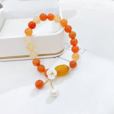 ไข่มุกธรรมชาติ DIY ทองหยกเชลล์ 14K สีคงชุดสร้อยข้อมือแฟชั่น RNAJ