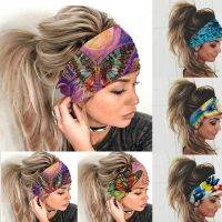 【CC】 Colorful Wide Headband Stretchy Boho Sweat Absorbing Headwrap Soft Bandana Hair Accessories