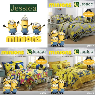 JESSICA ชุดผ้าปูที่นอน 6 ฟุต (ไม่รวมผ้านวม) มินเนียน Minions (ชุด 5 ชิ้น) (เลือกสินค้าที่ตัวเลือก) #เจสสิกา ผ้าปู ผ้าปูที่นอน ผ้าปูเตียง Minion