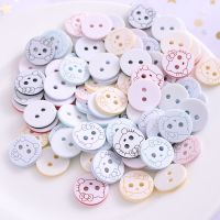 New 50Pcs Cartoon Cat Pattern Resin Sewing Buttons Cute Mixed Color Round Shape Button For Baby Kids Clothes DIY Accessories Haberdashery