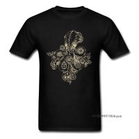 Steampunk Octopus T Men Tshirts Classic Black Tshirt Crew Neck Fabric