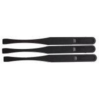 【support】 115mm Long Flat Tip Black Plastic Anti-static Tweezers 3 Pcs