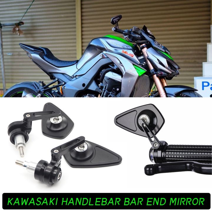 Motorcycle Black CNC Aluminium Handlebar Bar End Mirror M8 8MM Bolton for KAWASAKI Z800 Z900