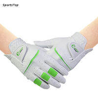 SportsTop ผ้าปูที่นอนถุงมือกอล์ฟของเด็ก1คู่สวมใส่สบายอุปกรณ์การฝึกที่ทนทานต่อการฉีกขาดสำหรับเด็กหญิงเด็กชาย