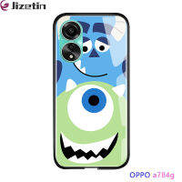 Jizetin สำหรับ OPPO A78 4G การ์ตูนสำหรับเด็กผู้หญิงเคส Monsters University ตลกไมค์เจมส์ซัลลิแวนซัลลี่ย์เคสใส่โทรศัพท์มันวาวฝาหลังกระจกเทมเปอร์กันกระแทก