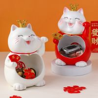 Household Lucky Cat Storage New Year Decoration Living Room Entrance Home Housewarming Decoration Gifts New Home Gifts