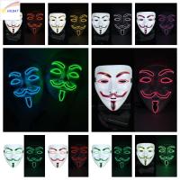 HILBAT ฮาโลวีน V for Vendetta พีพี ชุดคลุมศีรษะ ส่องสว่าง สไตล์สตรีมพังค์ ปิดตา ไฟ LED การตกแต่งตกแต่ง