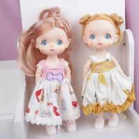 (Popular toys) 17ซม. ตาสีฟ้าตุ๊กตา Bjd ชุดเจ้าหญิงน่ารัก1/12ของเล่น13ข้อต่อที่สามารถเคลื่อนย้ายสาว Diy Up เด็กเล่นบ้านของขวัญ