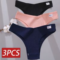 3PCS Brazilian Panties Women Cotton Womens Panties V Waist Underwear Female Underpants T-back Underpants Lady Bikini Panty M-XL