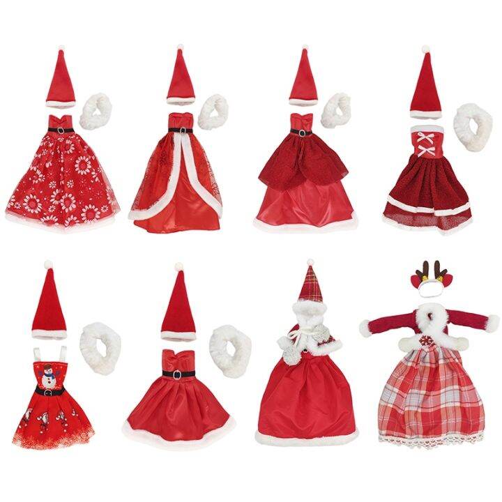 kawaii-christmas-elf-doll-snowman-gingerbread-man-clothes-cook-hat-apron-baby-doll-clothes-toy-doll-accessories-kids-doll-toys