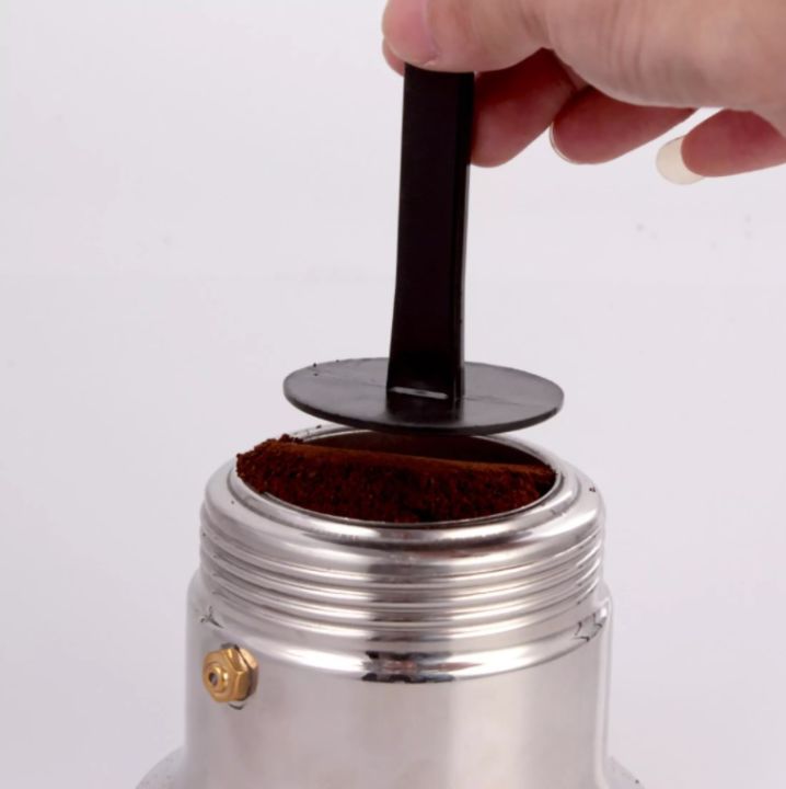 ช้อนตักกาแฟ-กดกาแฟ-พลาสติก-ขนาด-10-กรัม-ใช้งานคู่-2-in-1-ยาว15-5-ซม-แป้นกด-5-ซม-เหมาะใช้คู่กับ-มอคค่าพอท