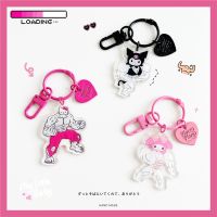Creative Muscular Man Sanrio Hello Kitty Acrylic Keychain Anime Hobby Cute Airpods Pendant Charms Key Chains Gifts Free Shipping