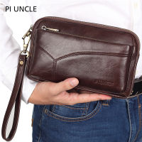 Men Leather Clutch Wrist Money Bags Wallet High Quality Cowhide for Men Business Purse Outdoor Coin Card Poucht Holder Bag